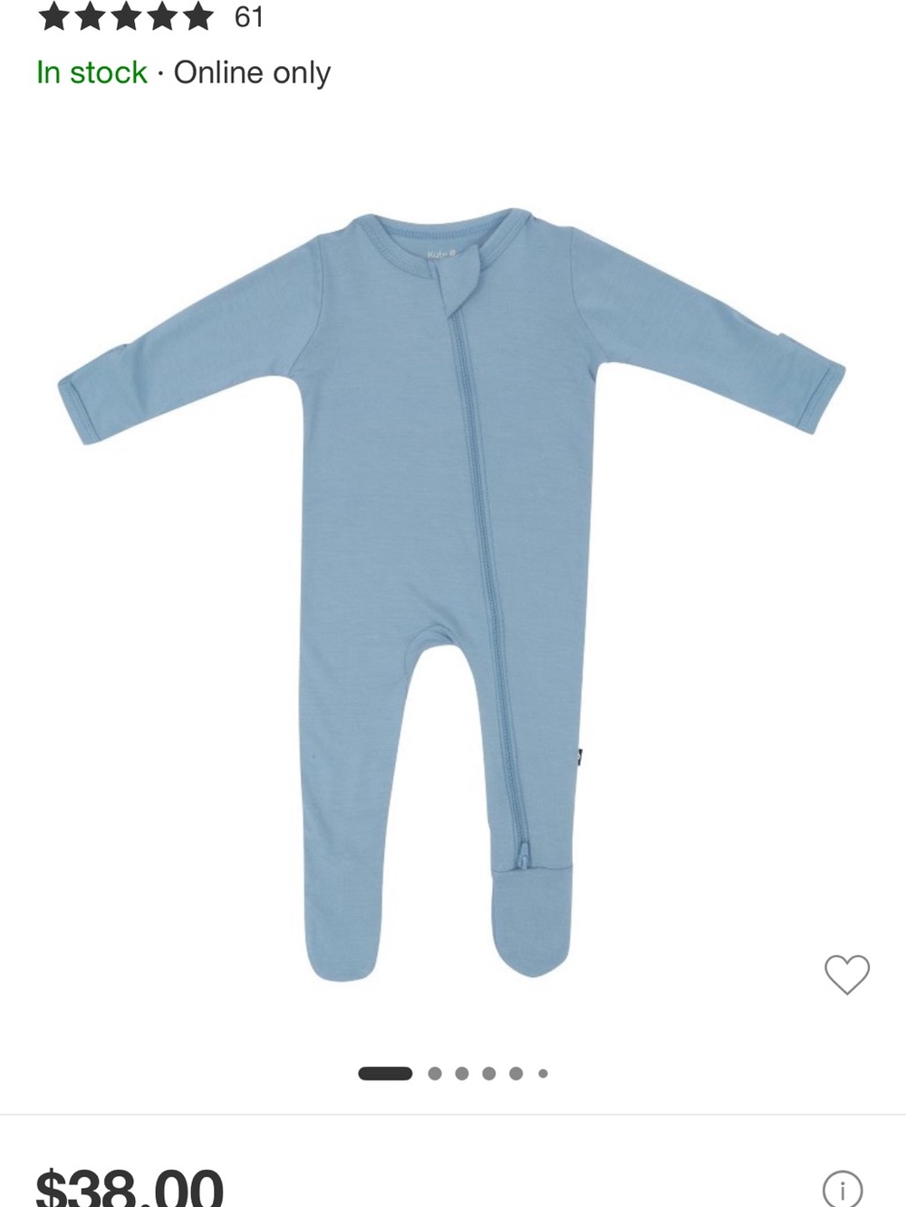 Kyte Footed One-Piece Zipper Pajamas